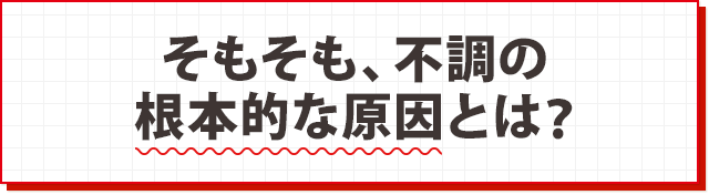 そもそも、不調の 根本的な原因とは？